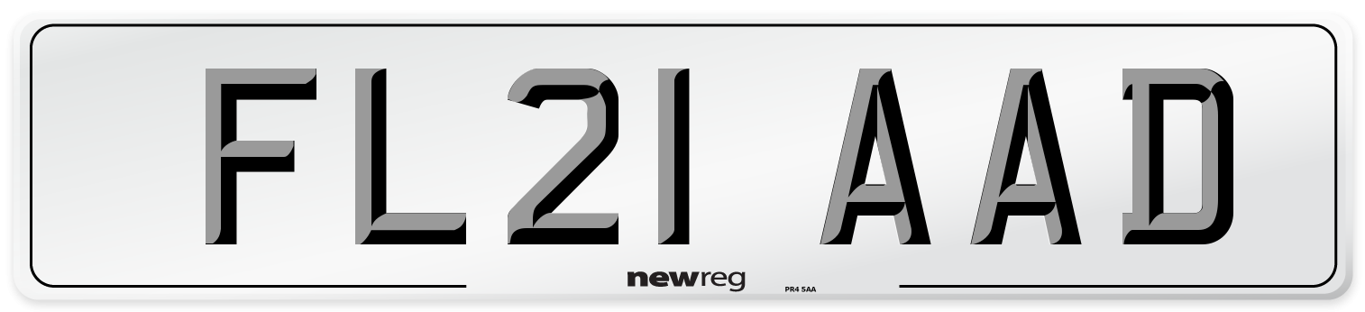 FL21 AAD Number Plate from New Reg